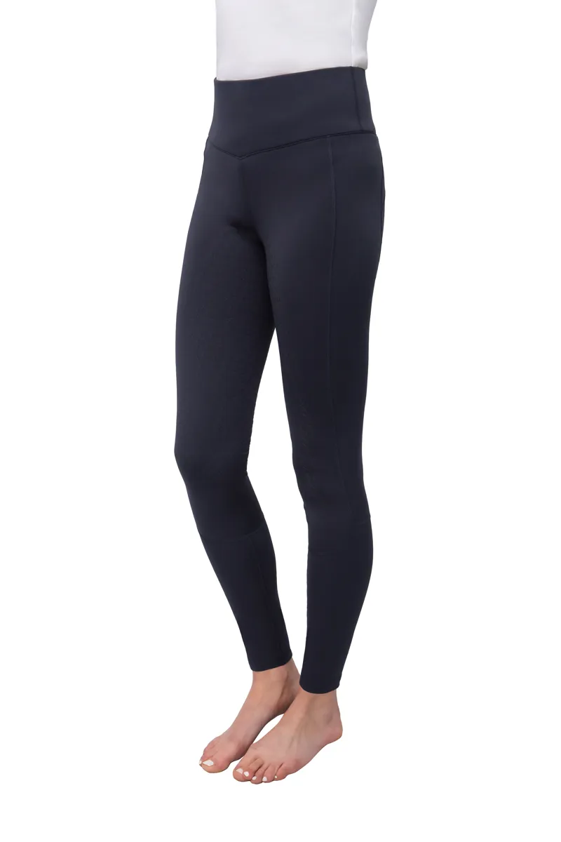 Hy Equestrian Soft Shimmer Brushed Riding Tights - Navy